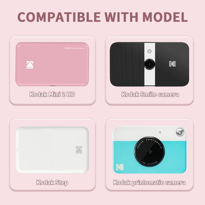 Yinke Album for Kodak PRINTOMATIC/Mini 2 HD/Smile Instant Photo Printer with Case for Kodak Cameras  Carrying Travel Protective Storage Bag(Gradient Colour Combinations) - Image 2